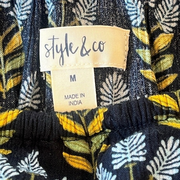 Style & Co Floral Print Gauze Tiered Maxi Dress Blue Size Medium Boho maxi dress - Picture 6 of 14